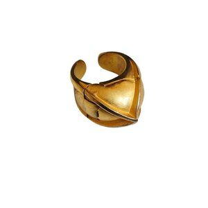 Rare Vintage 1980s Rare Donna Karen Matte Gold Poison Ring (A9432)